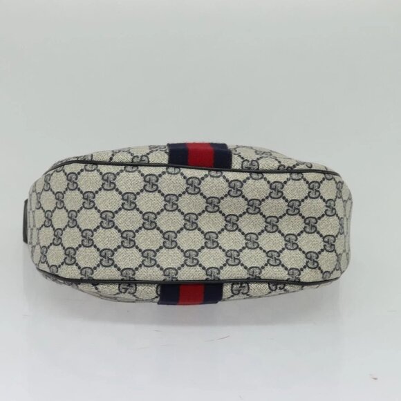 GUCCI GG Supreme Sherry Line Shoulder Bag PVC Navy Gold 10 2 8840 Auth 127091 - Picture 7 of 16